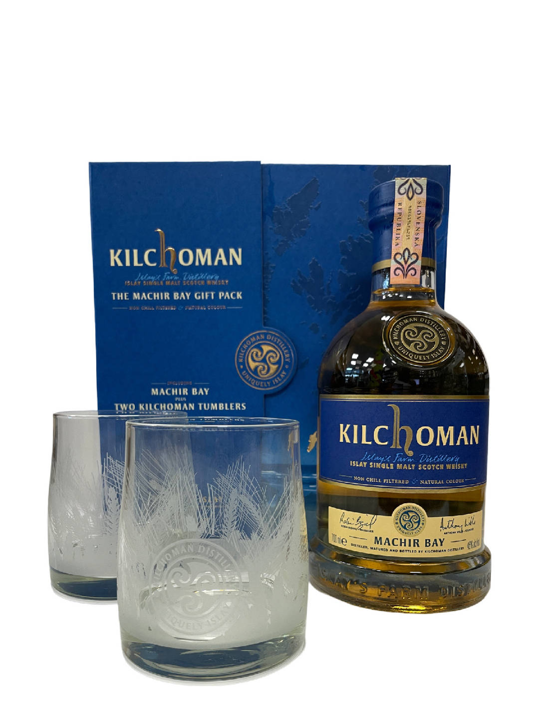 Kilchoman Machir Bay + poháre