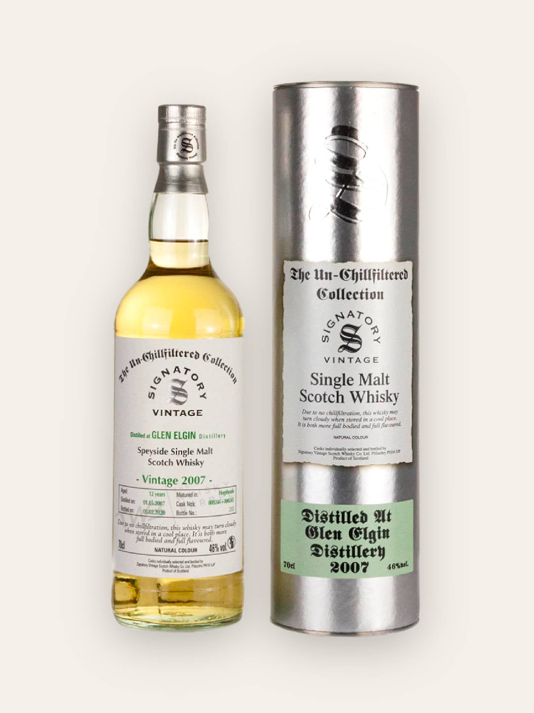 Signatory Vintage Glen Elgin 13yo The Un-Chillfiltered Collection 2007