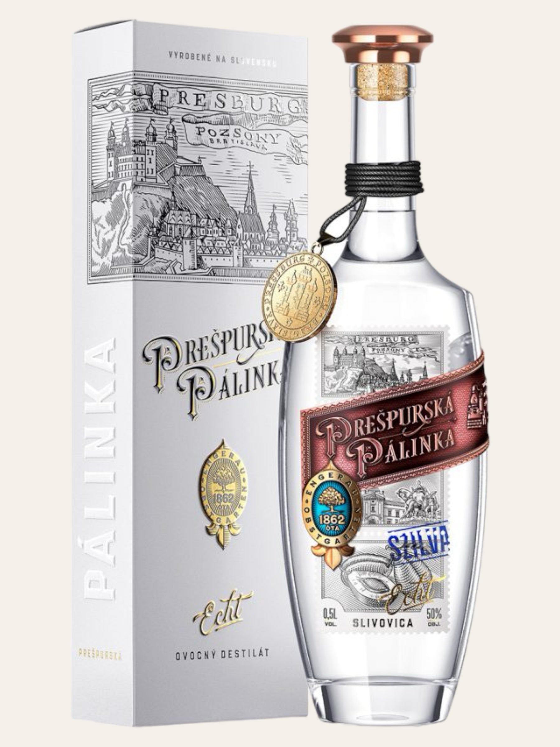 Prešpurská Pálinka Slivovica 0,5l 50%