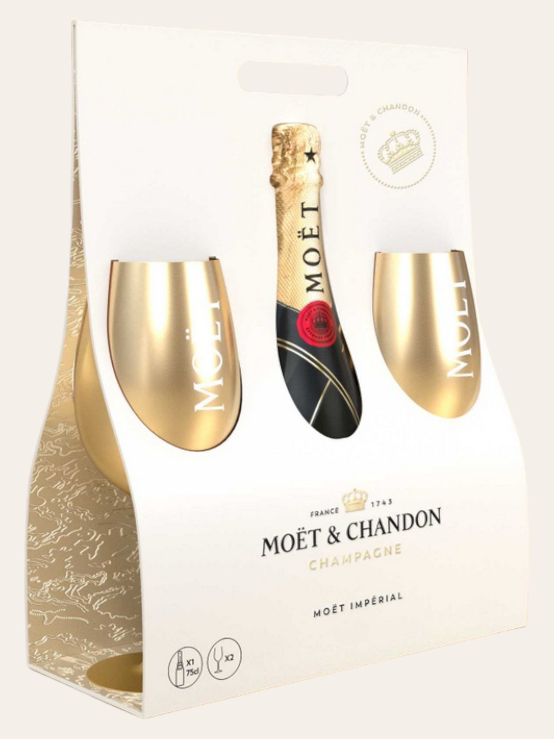 Moet & Chandon Impérial Brut + 2 zlaté poháre BOX