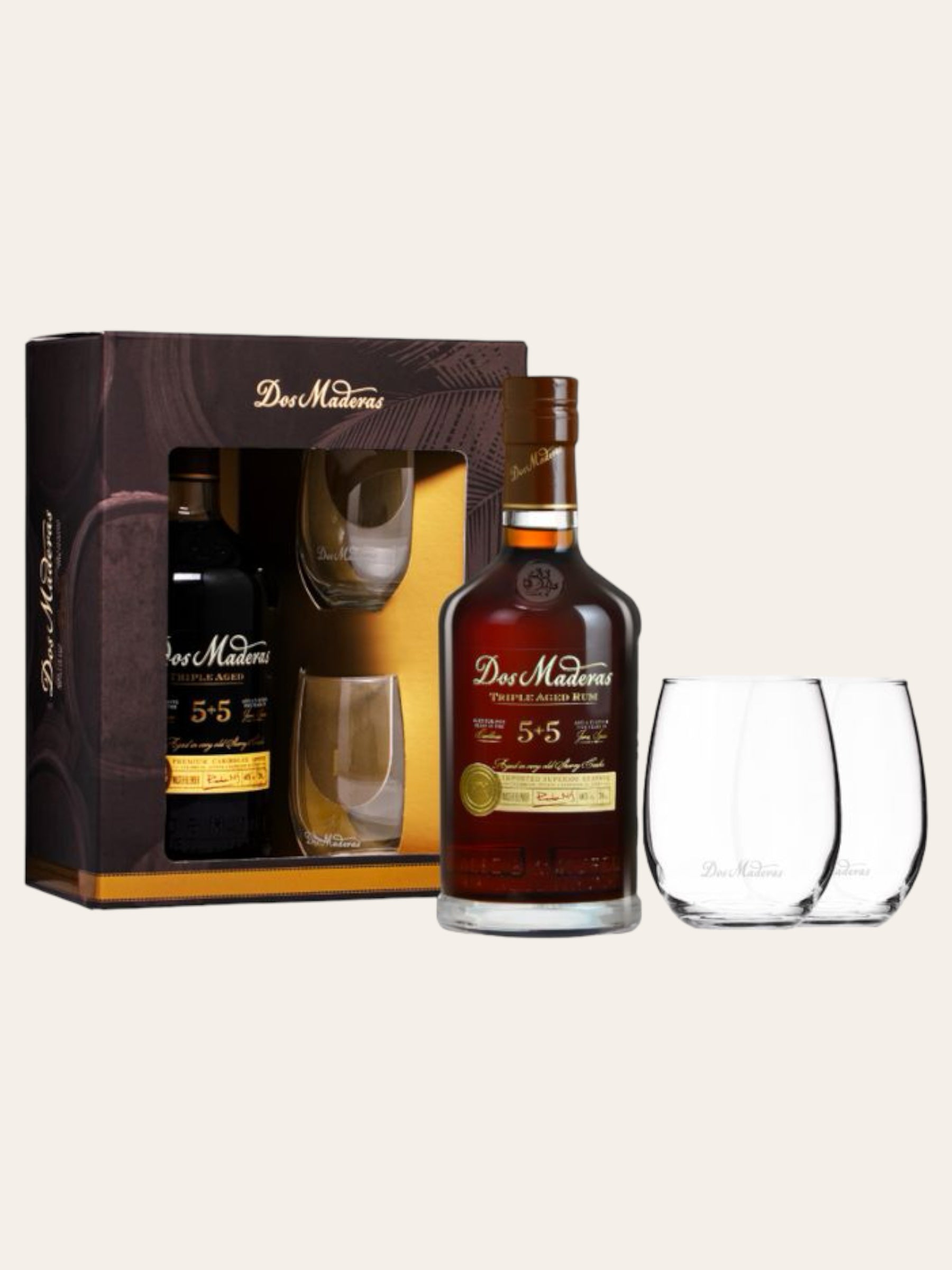Dos Maderas 5+5yo Triple Aged + 2 poháre