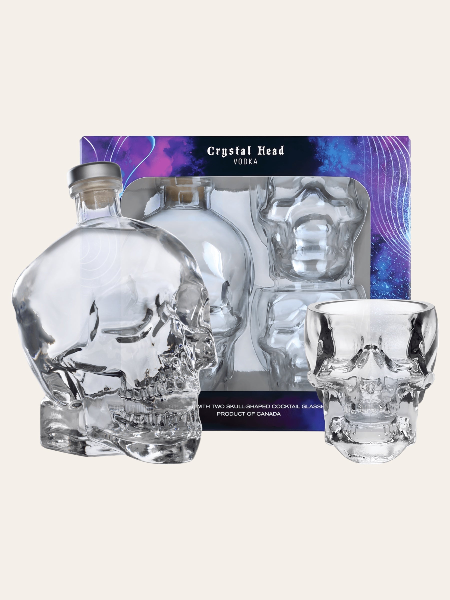 Crystal Head + 2 poháriky