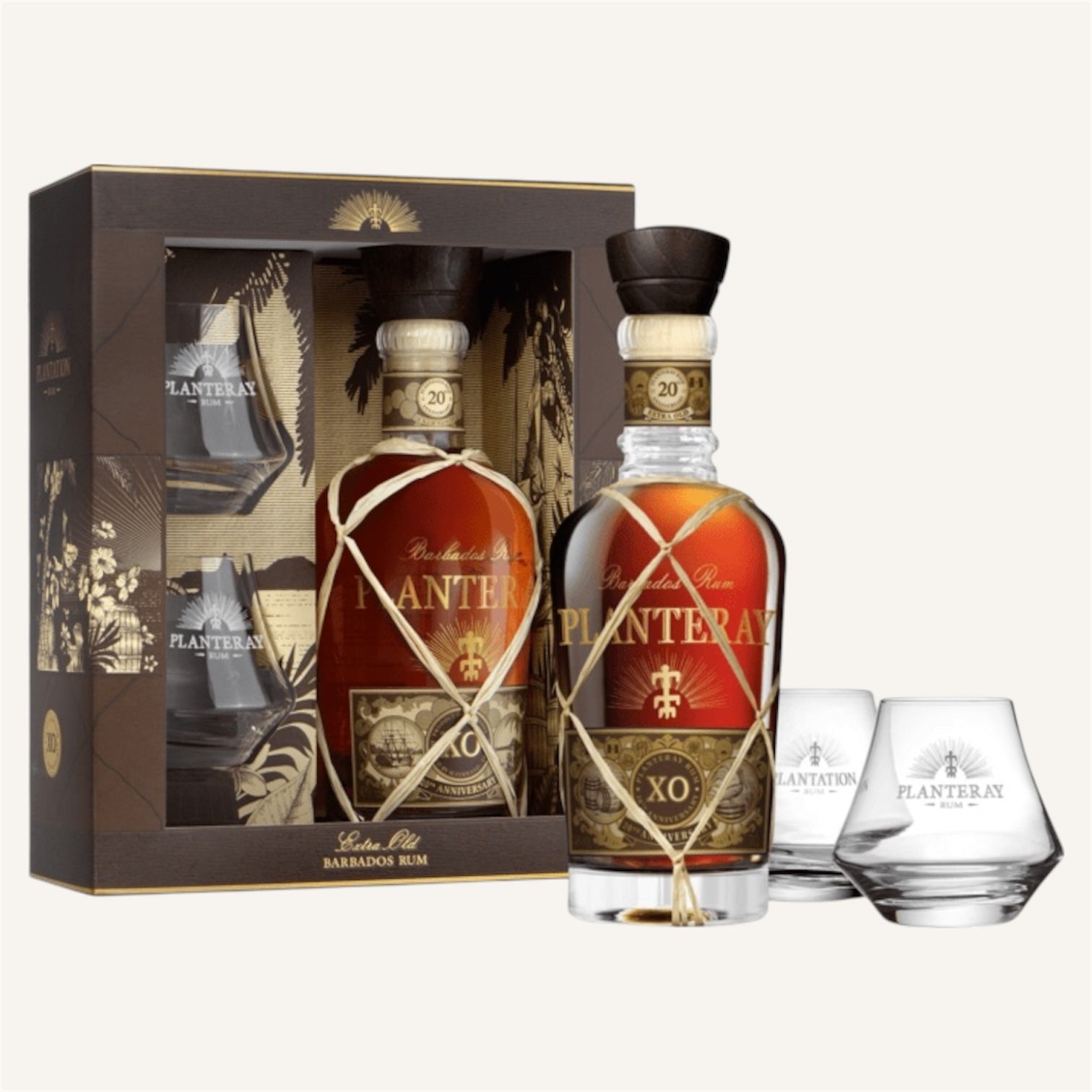 Plantation Barbados XO 20th Anniversary + glasses