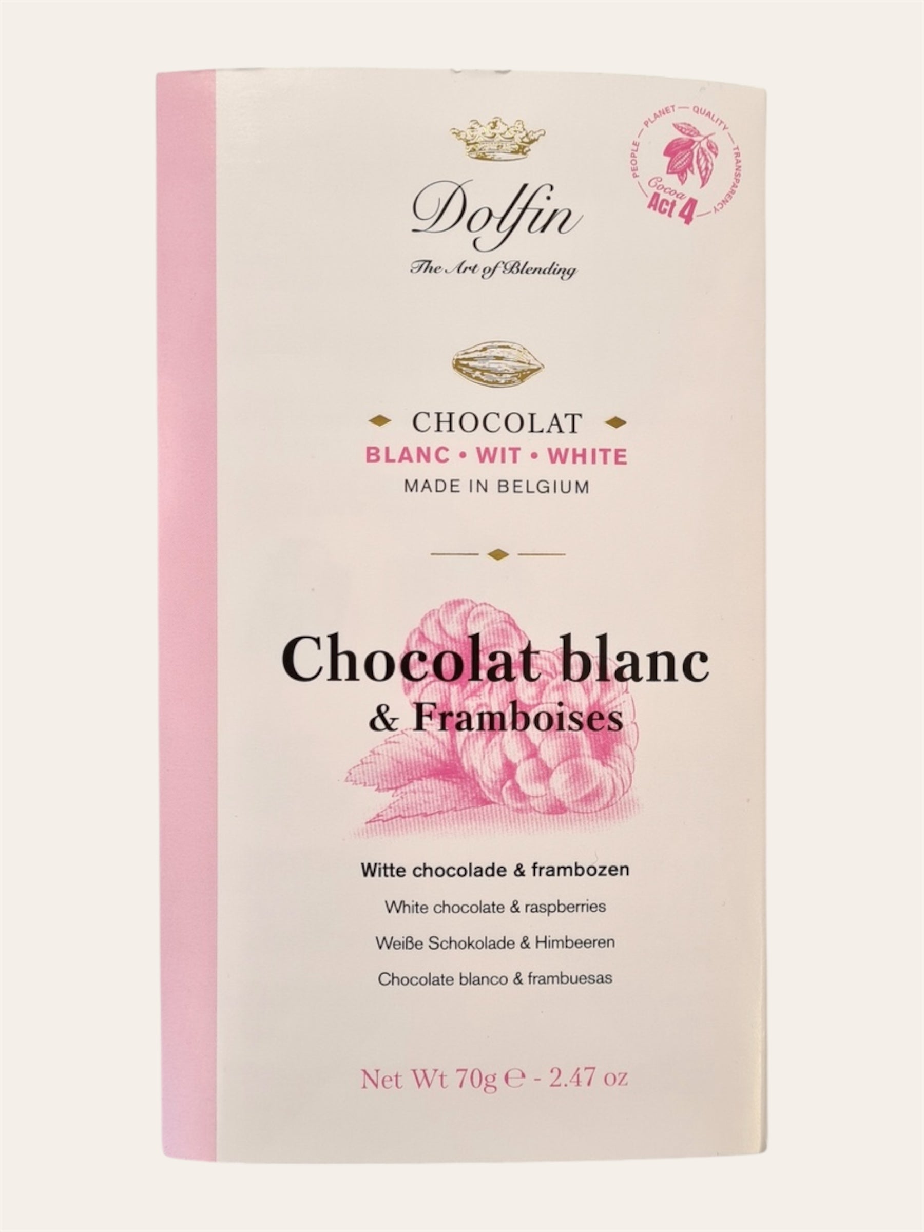 Dolfin White Chocolate with Raspberries