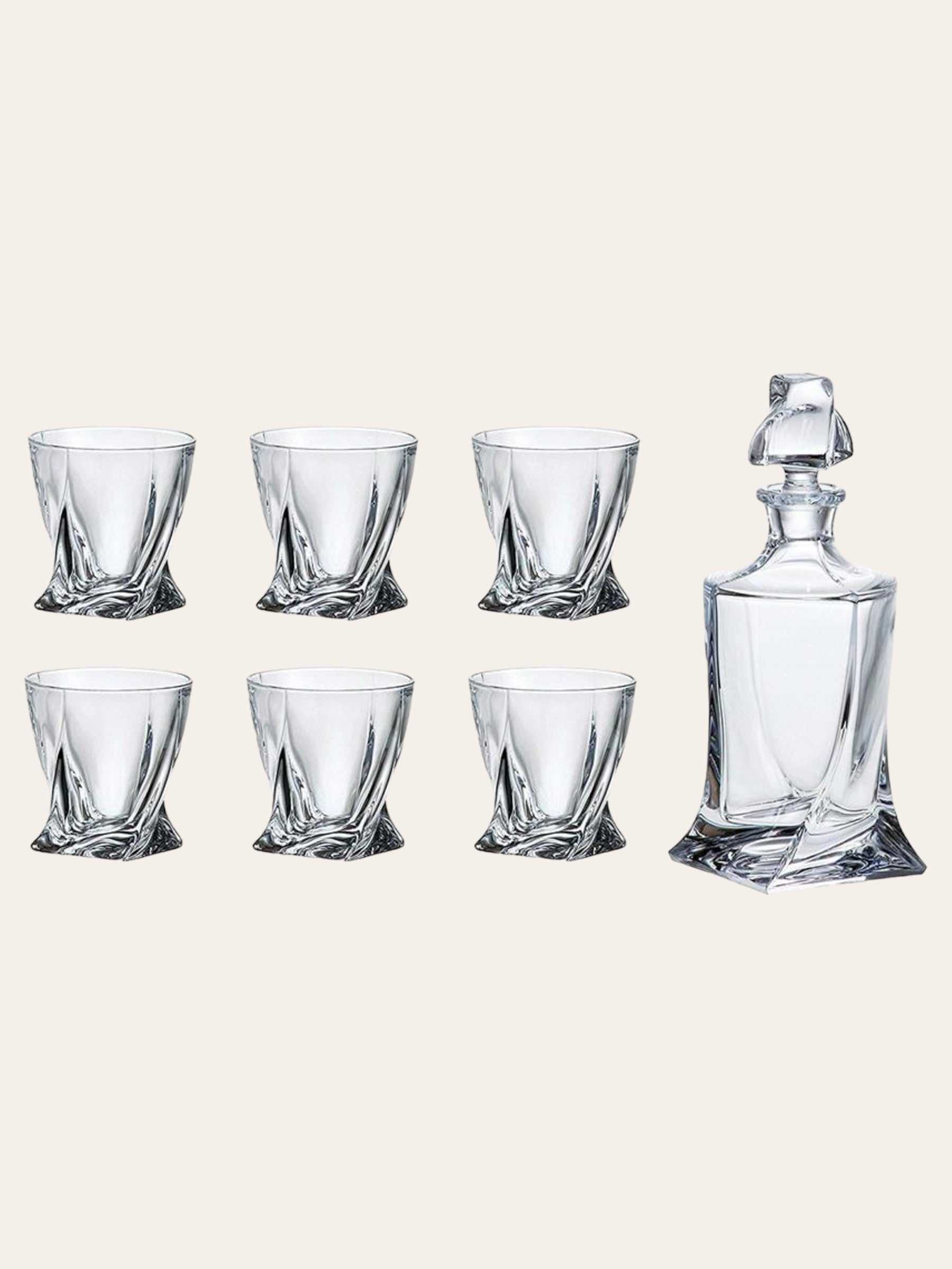 Carafe Bohemia + 6 glasses Whiskey Set Quadro 